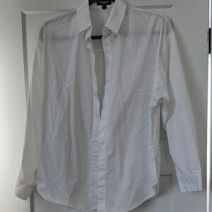 Express White Casual Button Down Shirt